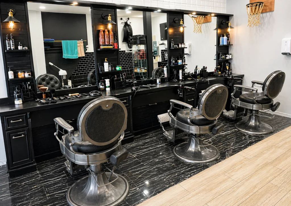 Salon de coiffure homme Classicoiff Vitry Barber 94 à Vitry-sur-Seine (94400) avec fauteuils barbier et postes de coiffure modernes