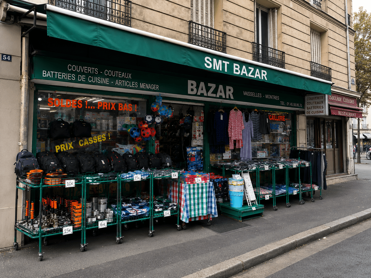 SMT Bazar, boutique de vaisselle et accessoires de cuisine à Ivry-sur-Seine.